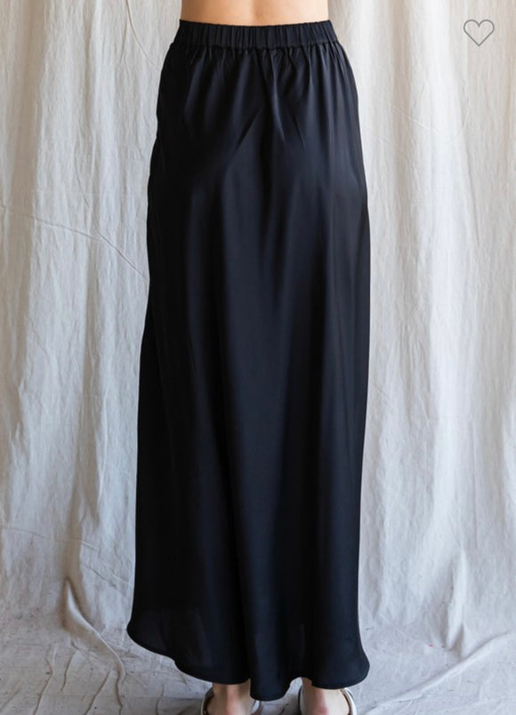 Black Satin Full skirt