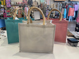 Aqua Jute Gift Tote
