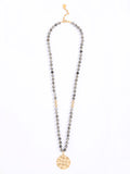 Iridescent Medallion Long Necklace