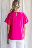 Fuchsia Puff Sleeve Top