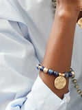 Iridescent Bead Charm Bracelet