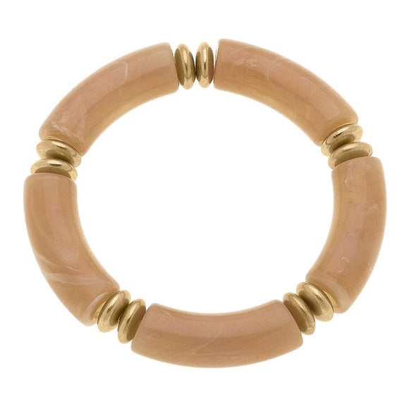 Lelani Resin Disc Stretch Bracelet in Cocoa