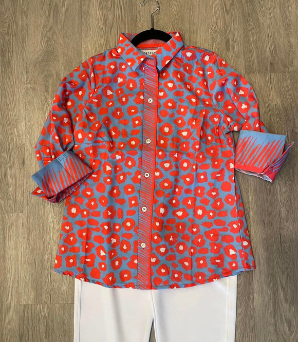 Leopard Button Up Top