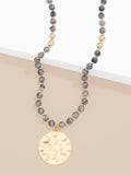 Iridescent Medallion Long Necklace