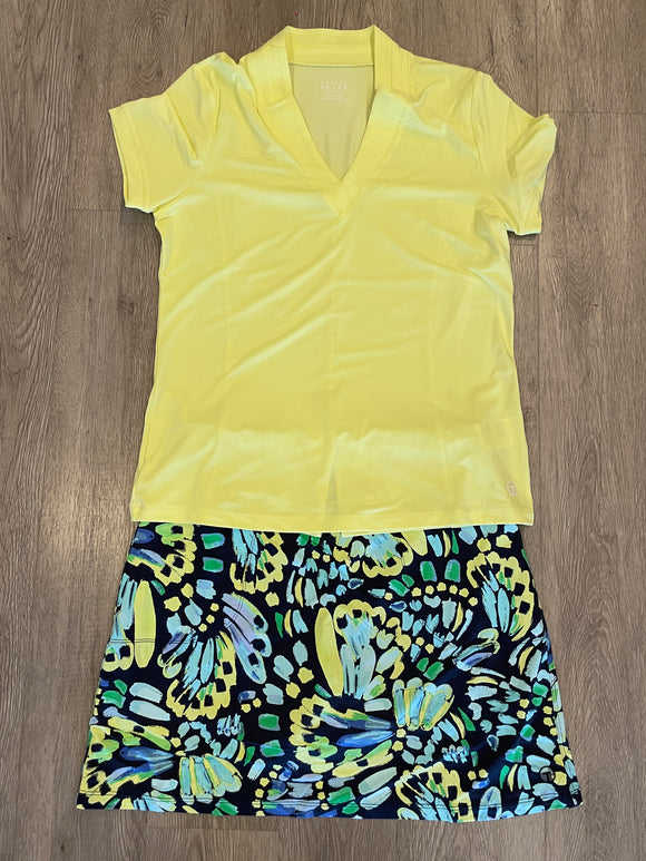 Lime S/S V NECK TOP
