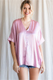 Pearl Pink Glossy Boxy Top