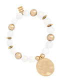 Iridescent Bead Charm Bracelet