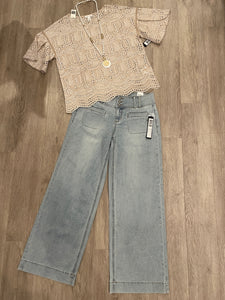 Warm Sand Eyelet Top