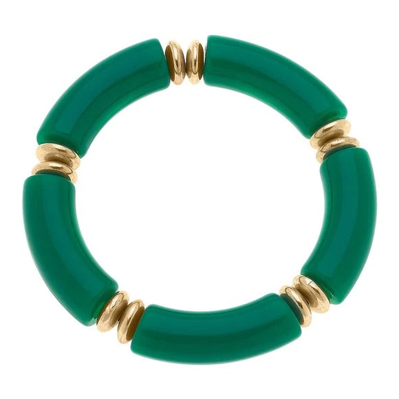 Lelani Resin Disc Stretch Bracelet in Green