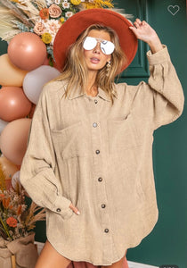 Vintage Washed Wrinkle Gauze Shacket