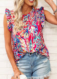 Red Floral Top