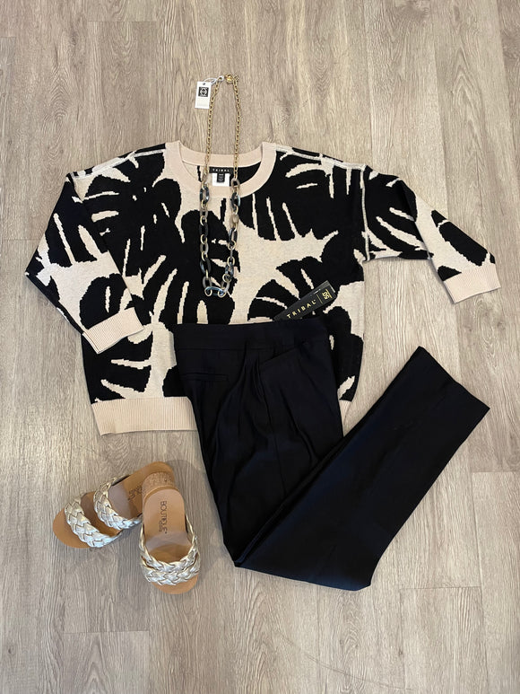 3/4 SLV CREW NK SWEATER