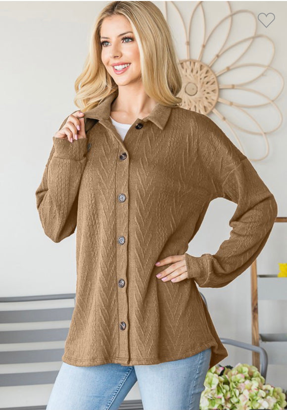 Camel Textured Shacket
