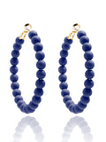 Matte Beaded Hoop Earring