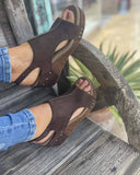 Corky’s Chocolate Smooth Carley Wedge Sandals