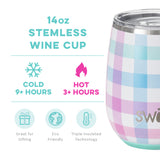 Pretty In Plaid Stemless Wine Cup