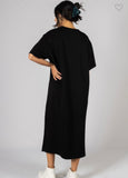Black Scuba Modal MIDI T-Shirt Dress
