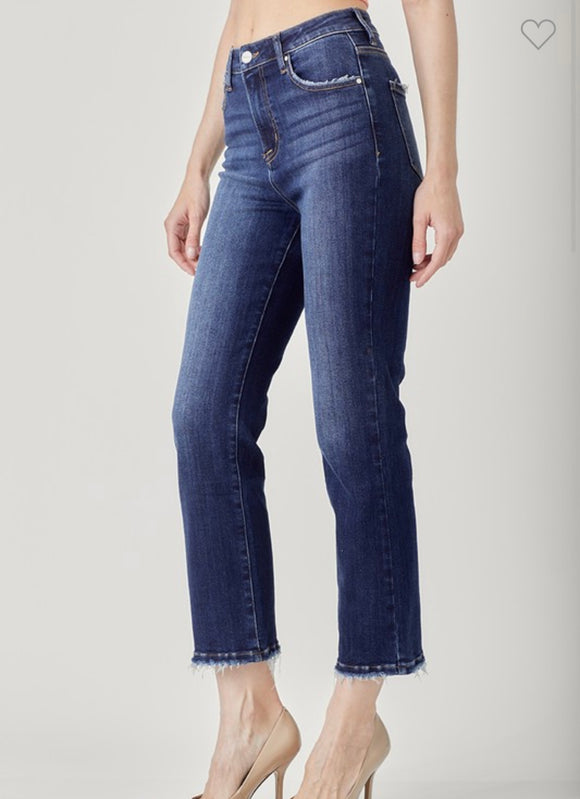 High-Rise Crop Straight Jeans