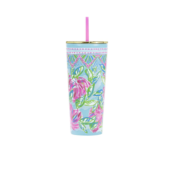 Tumbler with Lid, Totally Blossom