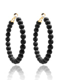 Matte Beaded Hoop Earring