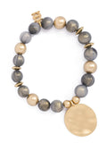 Iridescent Bead Charm Bracelet