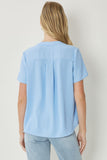Blue V-neck Top