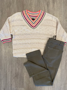 3/4 SLV V-NECK SWT