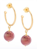 Iridescent Bead Hoop Earring