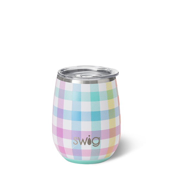 Pretty In Plaid Stemless Wine Cup