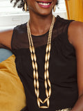 Spindle and Beads Long Necklace