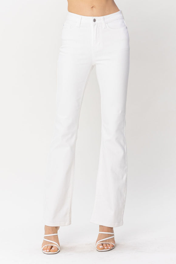 MIDRISE PURE WHITE WITH HEM SLIT BOOTCUT