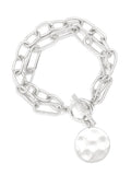Oval & Paper Clip Links Coin Bracelet