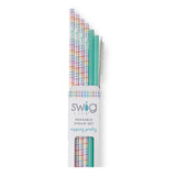 Pretty In Plaid + Mint Reusable Straw Set