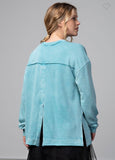 Turquoise Terry Knit Pullover
