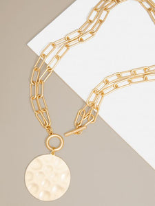 Double-Strand Gold Link Coin Necklace