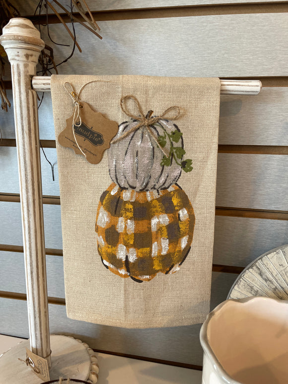 Stacked Pumpkins Hand Painted Towel