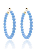 Matte Beaded Hoop Earring