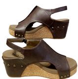 Corky’s Chocolate Smooth Carley Wedge Sandals