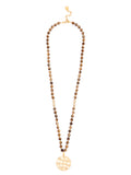 Iridescent Medallion Long Necklace