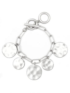 Hammered Charmed Link Bracelet