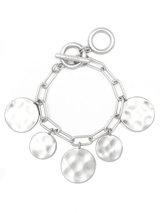 Hammered Charmed Link Bracelet