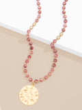 Iridescent Medallion Long Necklace
