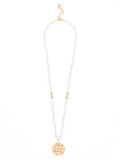 Iridescent Medallion Long Necklace