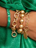 Oval & Paper Clip Links Coin Bracelet